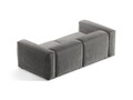 Canapea 2 locuri, Bergamo, Cosmopolitan Design, 224x108x70 cm, catifea chenille raiata, gri deschis