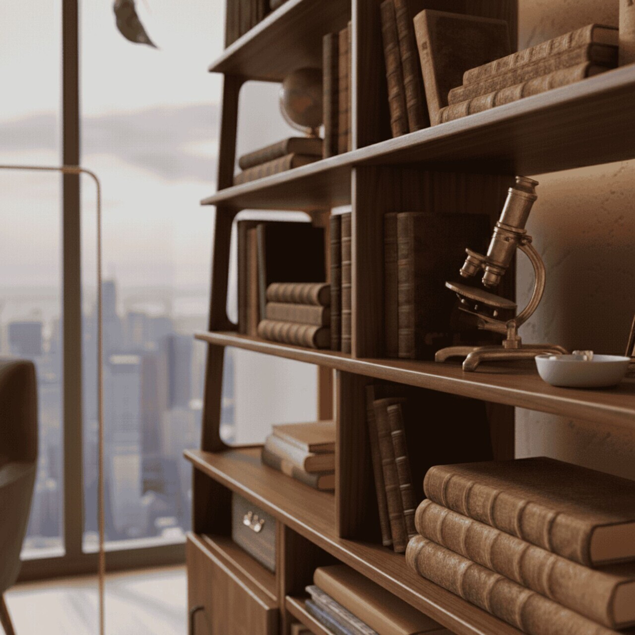Corp biblioteca, Hanah Home, CPT4781-190, 120x.190x40 cm, PLACAJ CARPEN, Maro — imaginea 5