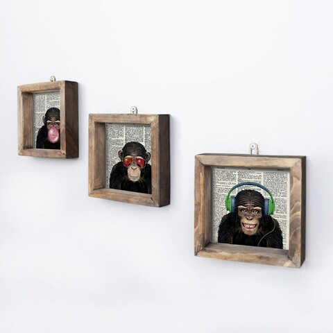 Set 3 tablouri decorative, ukzm011, mdf, imprimat uv, multicolor