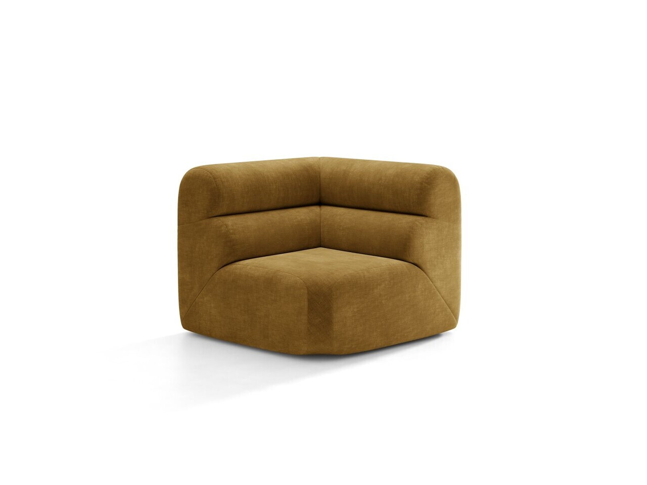 Modul coltar, Neo, Micadoni Home, 100x100x83 cm, tesatura Chenille, galben mustar