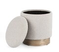 Set 2 taburete cu spatiu de depozitare Zoya, Bizzotto, Ø 37 x 42 cm, poliester Boucle, gri
