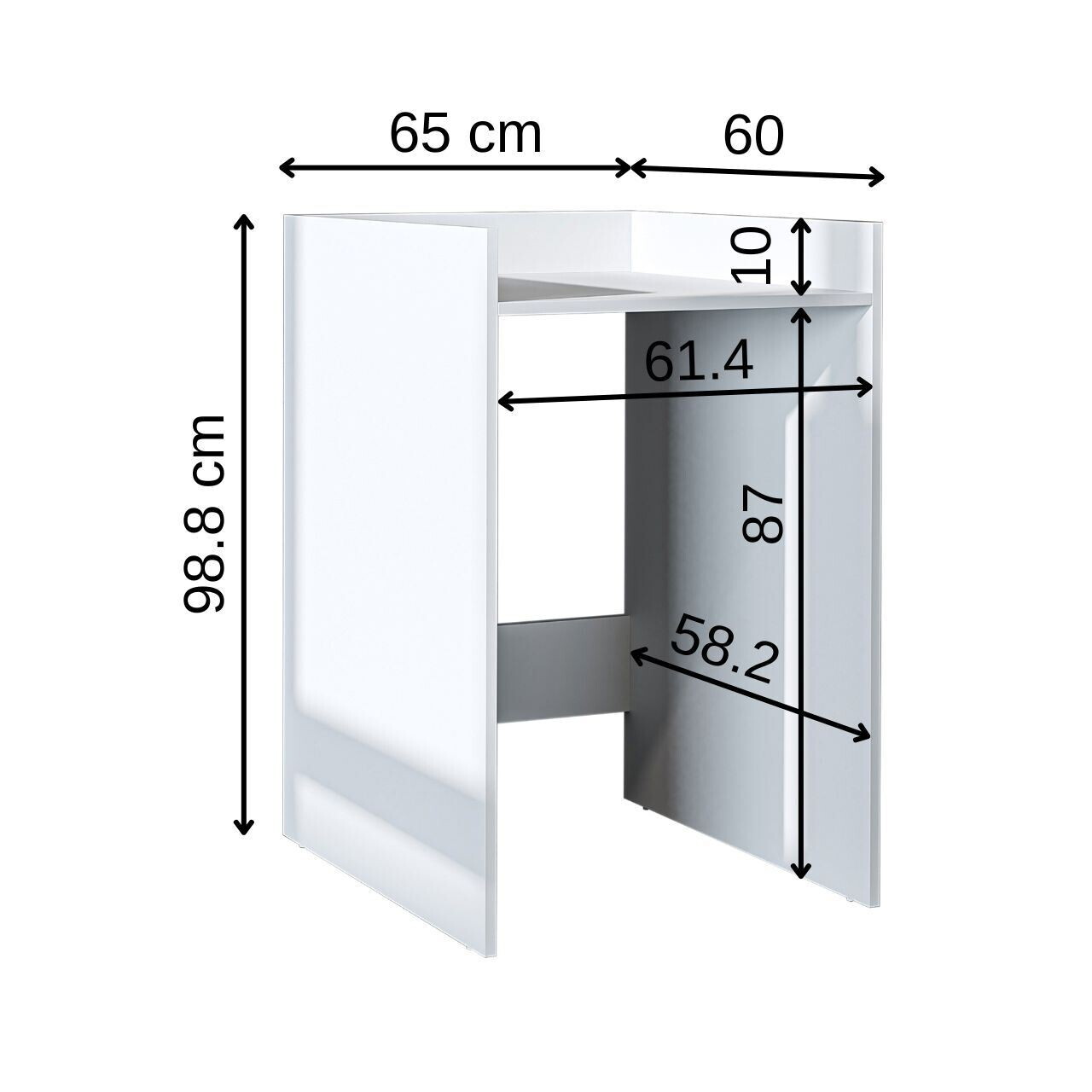 Dulap masina de spalat, Hanah Home, 2818, 65x98.8x60 cm, PAL MELAMINAT, Alb — imaginea 5