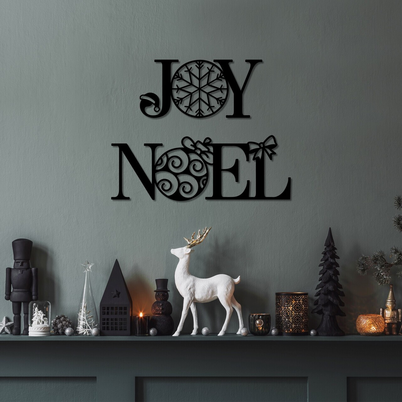 Decoratiune de perete, New Year 3, Dimensiune: 28 x 13 cm, Negru — imaginea 2