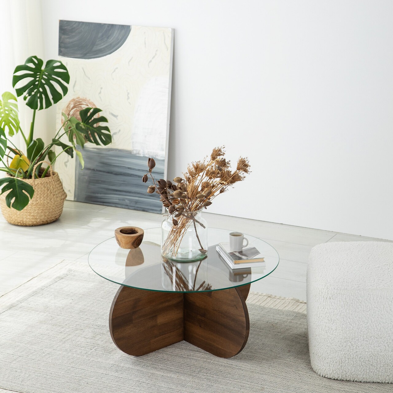Masuta de cafea, Neostill, Bubble Wood, 75x35x75 cm, Blat: 100% STICLA CALITA, Maro - 2 | YEO