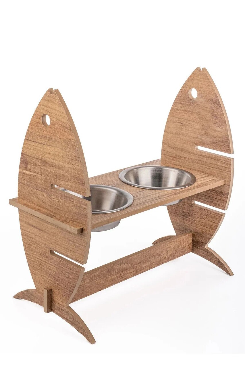 Bol pentru hrana animale de companie, Paws &amp; Whiskers, Apvm14, MDF , Multicolor - imagine 2