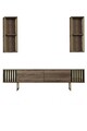 Comoda TV, Bexley, Gold Line, 180x30x48 cm, PAL, Nuc / Negru