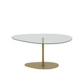 Masuta de cafea, Neostill, Porto, 90x40x60 cm, Sticla temperata, Transparent/Auriu