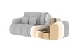 Canapea extensibila 3 locuri ELTAP, Cotonn, 256x119x105 cm, lemn/poliester, bej deschis