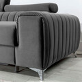Coltar extensibil stanga 3 locuri ELTAP, LT-04NU, Grayson, 278x205x92 cm, lemn/poliester, gri