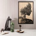 Tablou decorativ, Woman Forest, Lemn, Lemn, Multicolor