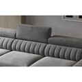 Coltar extensibil stanga 3 locuri ELTAP, LT-40LU, Grayson, 278x205x92 cm, lemn/poliester, albastru inchis
