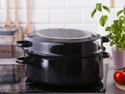 Oala cu capac roaster, silesia, Ø42 cm, negru
