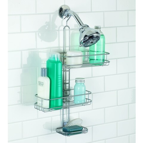 Organizator suspendat de baie pentru capul de dus linea, idesign, ajustabil, 27x11.5x56 cm, otel