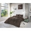 Lenjerie de pat pentru doua persoane Love for you and me Taupe, Royal Textile,  100% bumbac