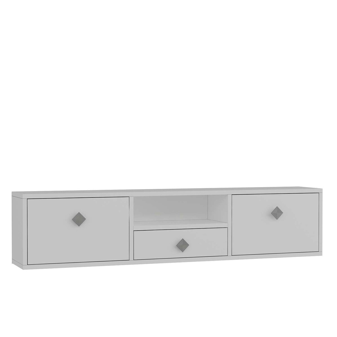 Comoda TV, Hanah Home, 1305-DROP-1, 140x30x30 cm, PAL , Alb / Argintiu - view 4