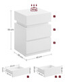 Set 2 noptiere cu iluminare LED, Vasagle, 40x35x55 cm, MDF/PAL, alb