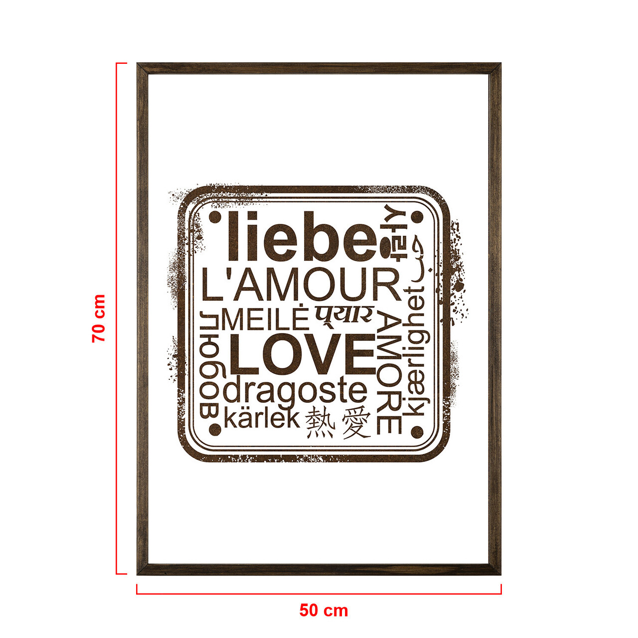 Tablou decorativ, TD025, Lemn, Desenat manual, Natural