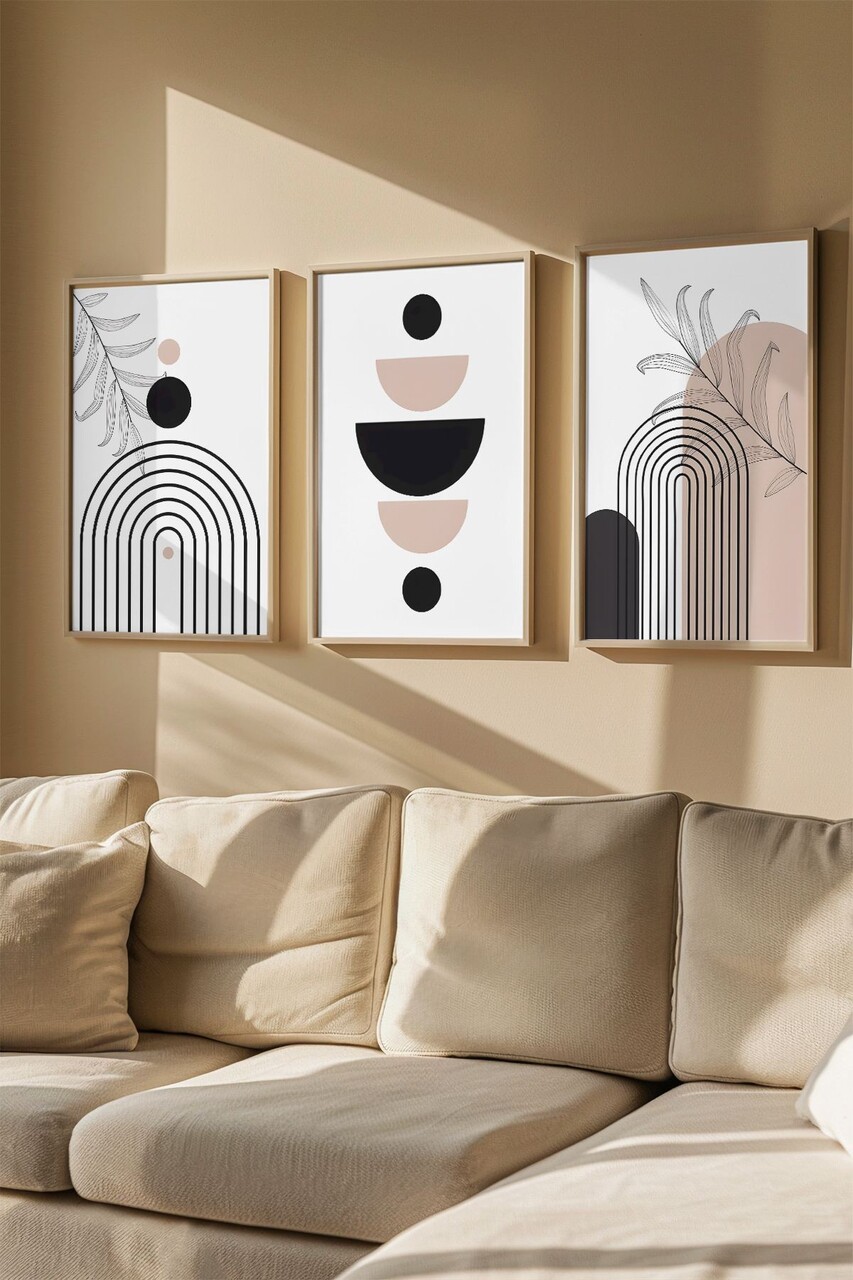 Set 3 tablouri decorative Artvmodel42-Ahsap Vopsea: 100% MDF (grosime: 27 mm) Multicolor