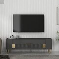 Comoda TV, Olivia, Retrolp4, Antracit / Aur