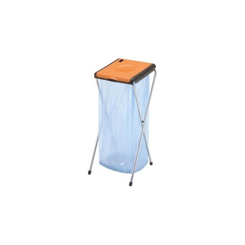 Suport sac menajer, Nature 1, Gimi, 110 L, plastic/otel inoxidabil, portocaliu