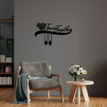 Decoratiune de perete, Forever Together, Metal, Dimensiune: 69 x 44 cm, Negru