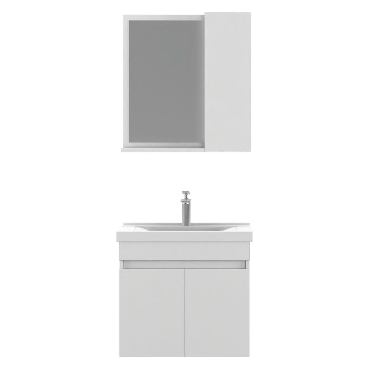 Set mobilier de baie (2 piese), Hanah Home, Amore 65, Alb mat - view 3