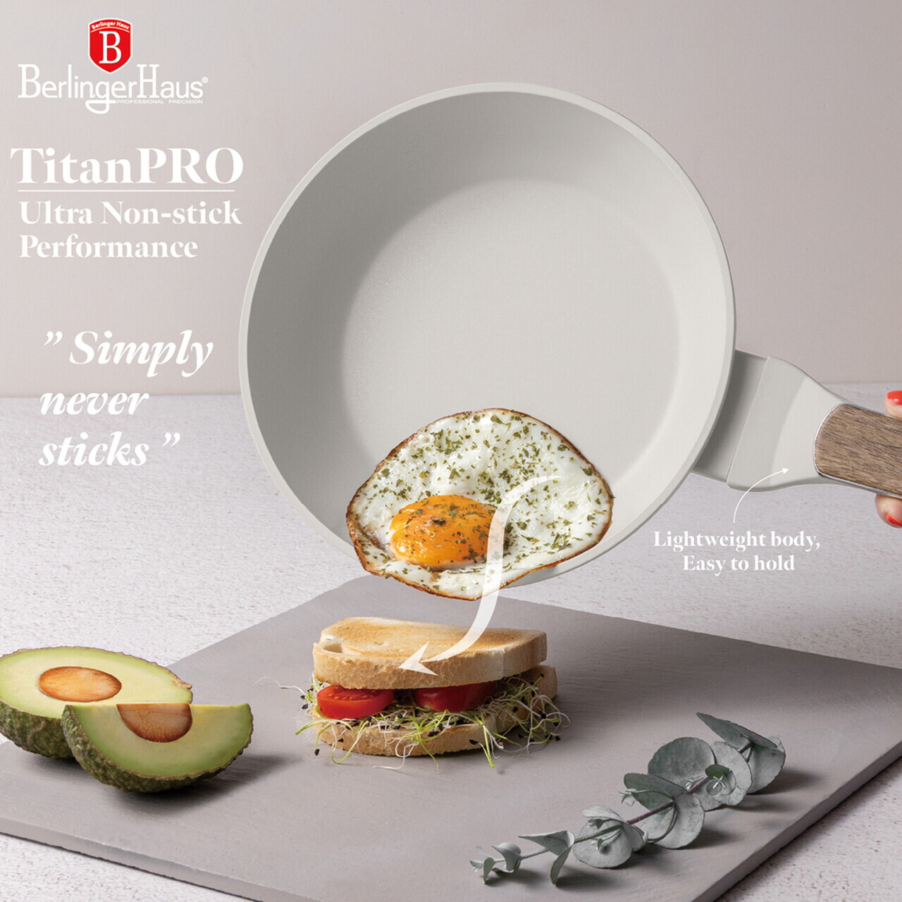 Set pentru gatit Berlinger Haus, Sahara Nordic, 10 piese, aluminiu forjat, crem mat/natur - imagine 7