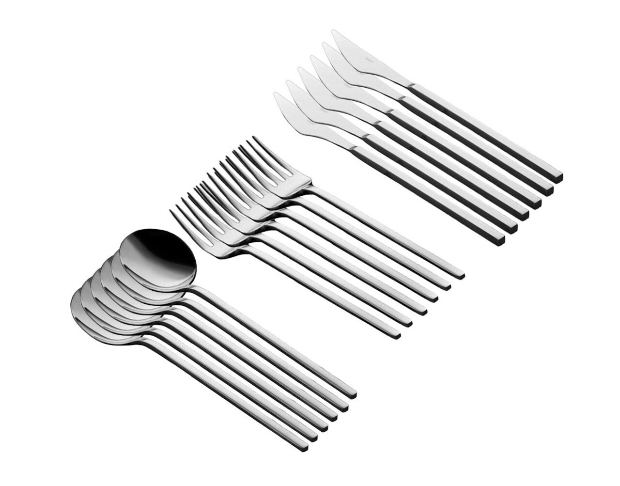 Set tacamuri, Hermia, 207PLM1107, Furculiță de masă: 21 x 2,5 cm (6 bucăți), Crom - imagine 3