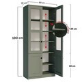 Dulap multifunctional, Hanah Home, Lisa 1600-135, 80x190x37 cm, PAL, Verde