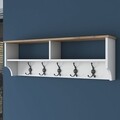 Cuier, Wren, P2 - 2460, 120 x 37.2 x 22.2 cm, pal melaminat/metal, alb/nuc