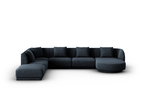 Coltar panoramic stanga 6 locuri, Tulum, Cosmopolitan Design, 330x255x70 cm, tesatura chenille, albastru regal