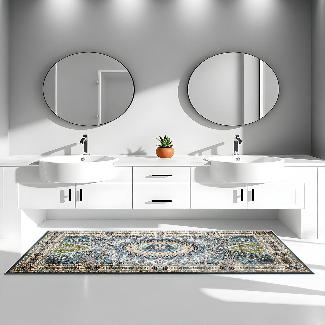 Covor, Kece-Fr11, 80x150 cm, Albastru — imaginea 3