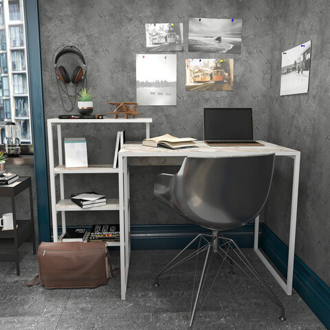 Birou, retricy, rino, 133x60x76.8 cm, pal, alb