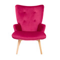 Fotoliu Moss, Homla, 70x55x95 cm, lemn/catifea din poliester, fucsia