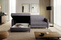 Coltar extensibil stanga 3 locuri ELTAP, LT-05TOU, Gomsi, 228x165x100 cm, lemn/poliester, gri inchis