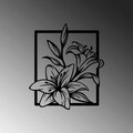 Decoratiune de perete, Lily, Metal, Dimensiune: 74 x 85 cm, Negru