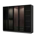 Dulap pentru haine, Minerva, Kale, 225x210x52 cm, PAL, Antracit / Negru