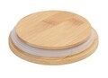 Recipient depozitare cu capac, Wenko, Mala, 0.7 L, 13 x 10.5 x 13 cm, ceramica/bambus