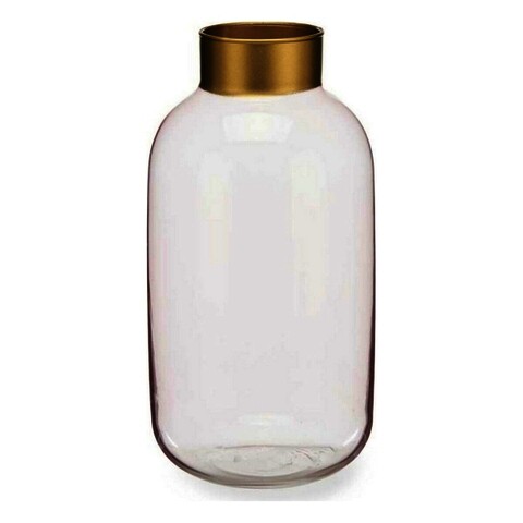 Vaza Smooth, Gift Decor, Ø14.5 x 29.5 cm, sticla, roz/auriu