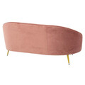 Canapea 3 locuri Amora, Pakoworld, 180x81x77 cm, catifea, roz vintage/auriu