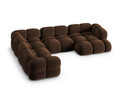 Coltar panoramic stanga 5 locuri, Loretto, Cosmopolitan Design, 345x250x68 cm, catifea, ciocolata