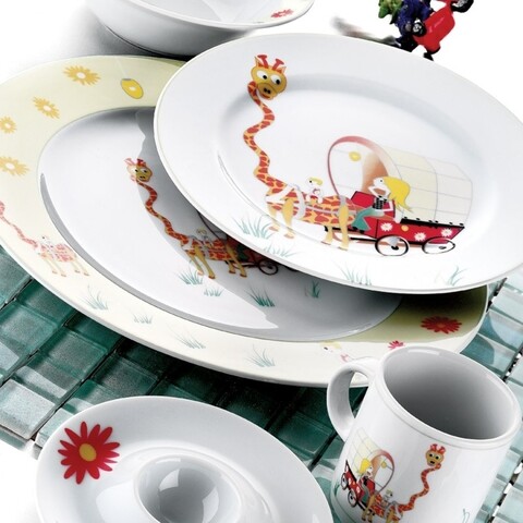 Set de masa pentru copii Kutahya Porselen, CRN05MT9014080, 5 piese, portelan, multicolor