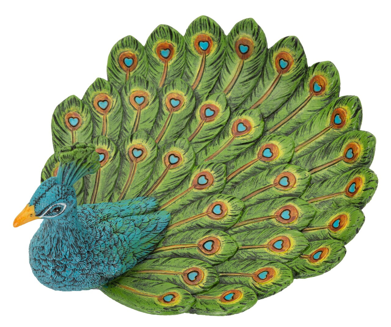 Tava decorativa, Mauro Ferretti, Eclectic Peacock-Shaped, 8x16x10 cm, polirasina, multicolor — imaginea 4