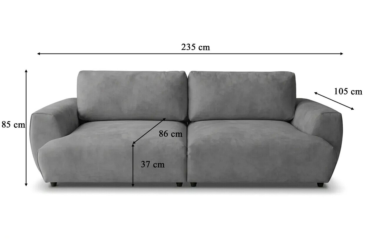 Canapea 3 locuri, Atelier del Sofa, 560ARE5319, Gri — imaginea 6