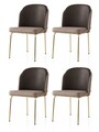 Set scaune 4 piese, Nmobb, Dore, Auriu / Maro