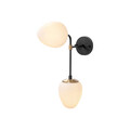 Aplica de perete, Fulgor, 942FLG2122, Metal, Negru / Auriu / Crem