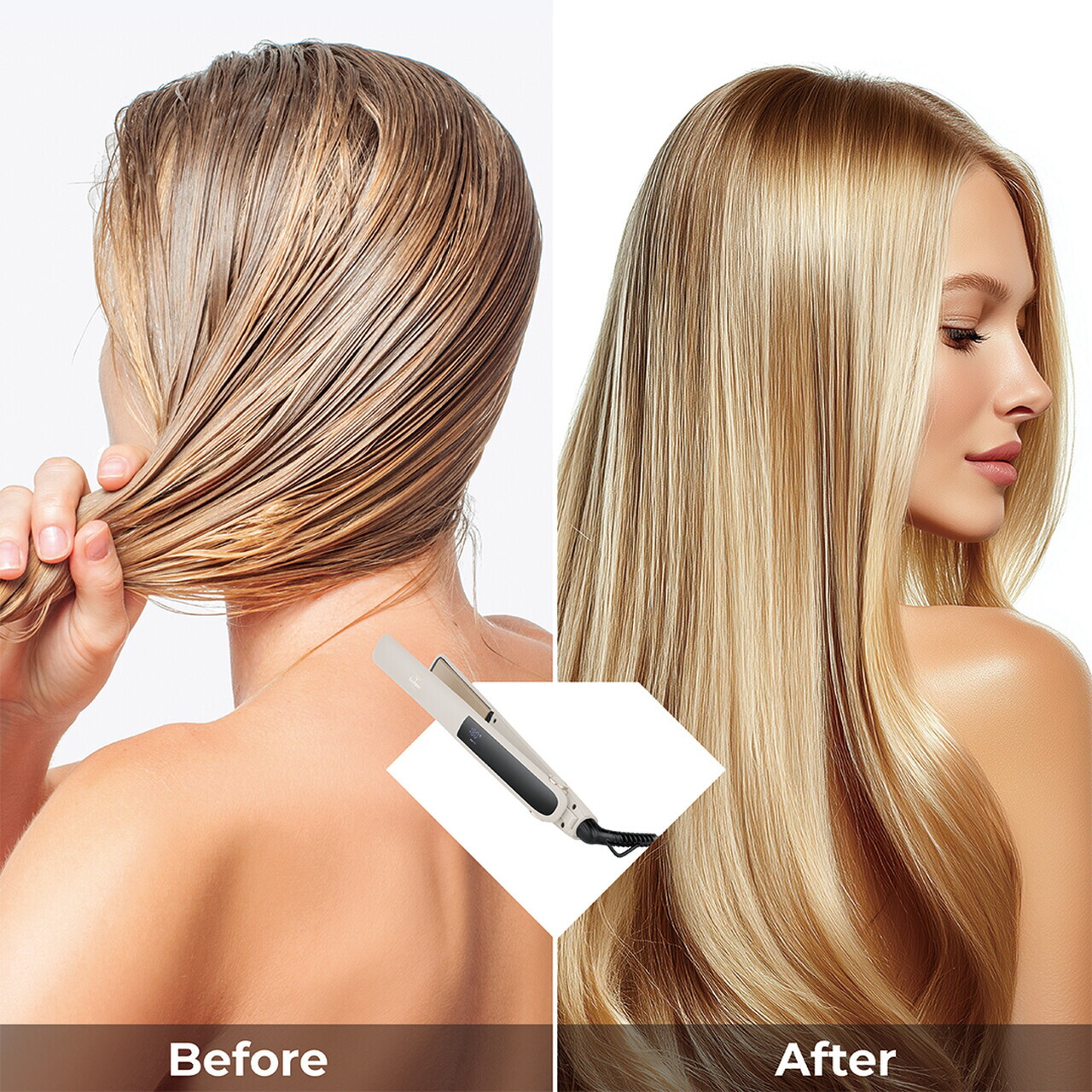 Placa de par Fashion TV, Matte Cream-Gold, 50W, 210°C, invelis ceramic, crem - imagine 9