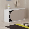 Pantofar, Decortie, Nova Shoe Bench, 104x50x37 cm, PAL, Mocha deschis / alb