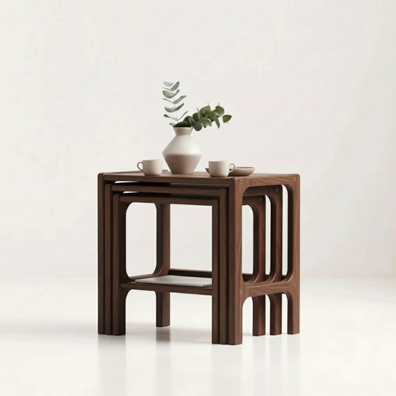 Set masute 3 piese, Hanah Home, CPT4792-50, PLACAJ CARPEN, Maro — imaginea 5