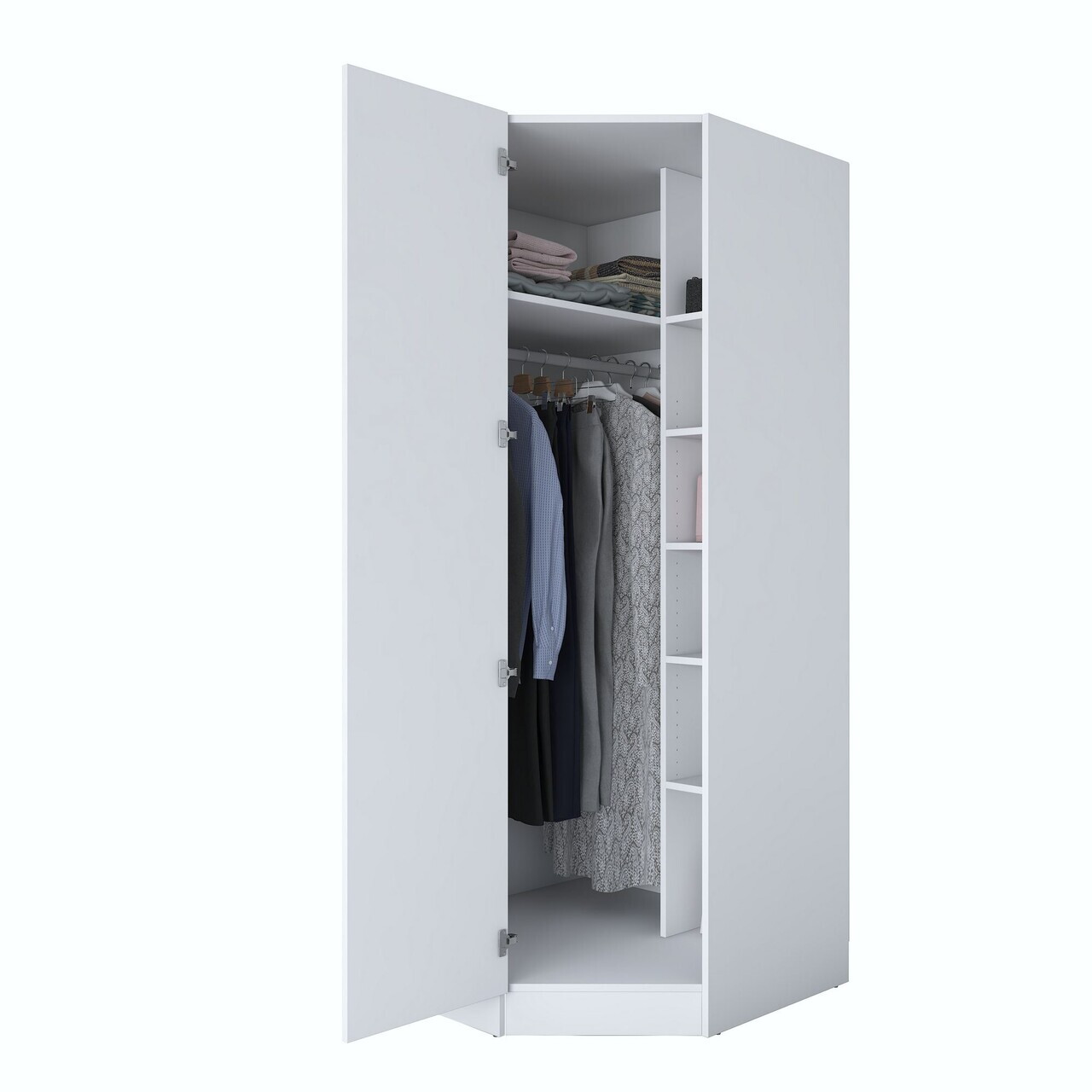 Dulap pentru haine, Hanah Home, BA191, 91x210x57.5 cm, PAL melaminat, Alb - view 7